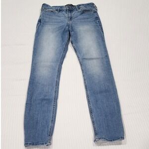 Hollister Curvy Mid-Rise Super Skinny Jeans W27 L30 Light Wash Distressed Hem 5L